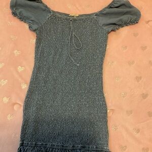 Navy blue runched  XL mini dress